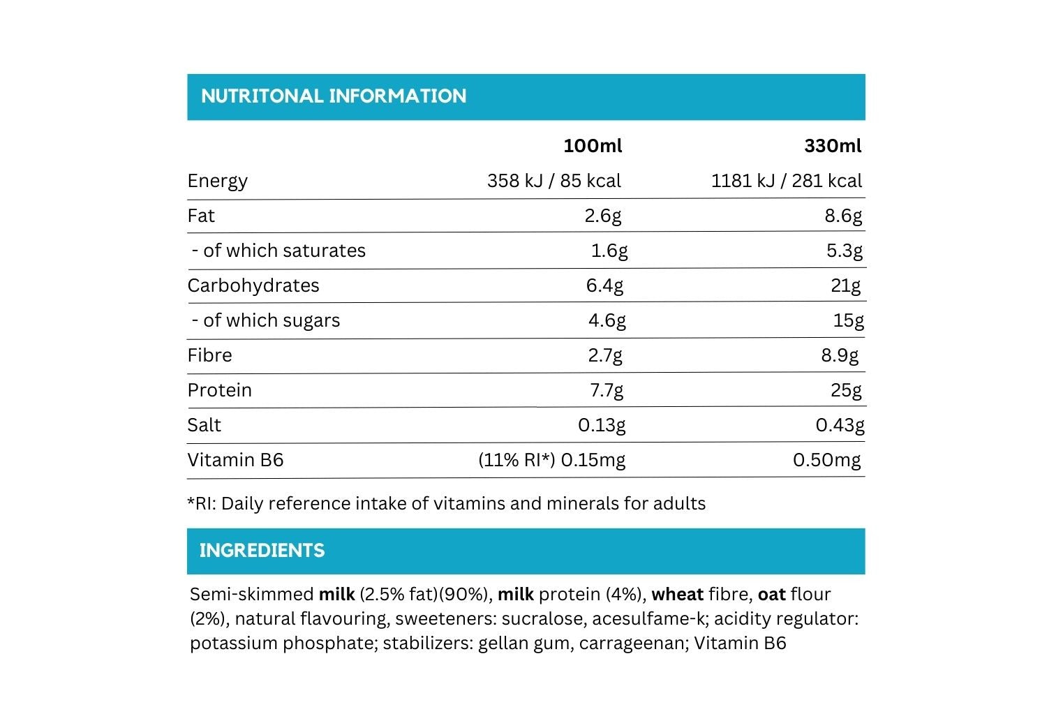Protein Shake - Vanilla Milkshake x12