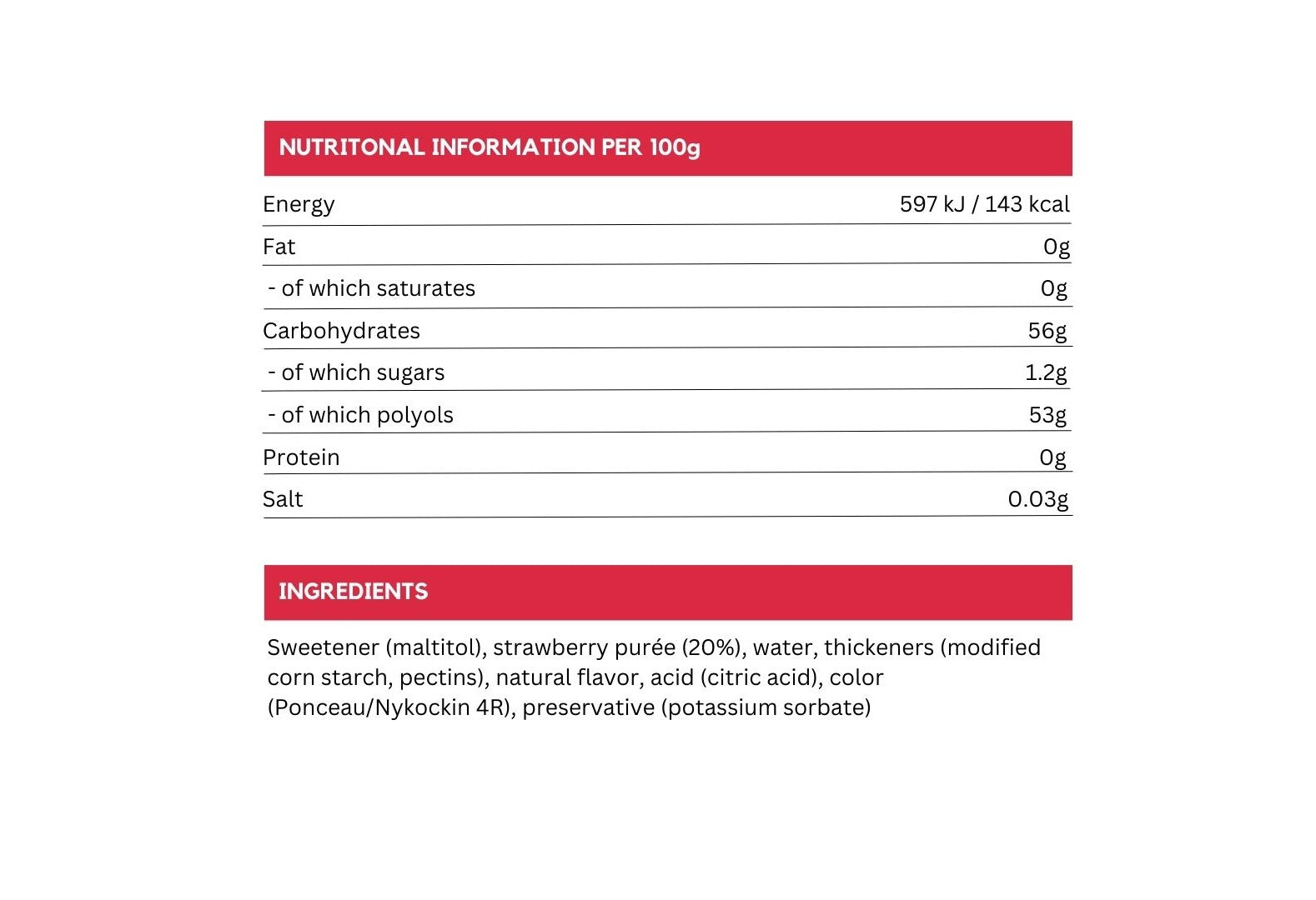 Zero Topping (290 ml) - Strawberry