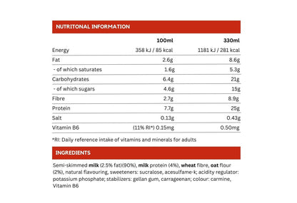 مخفوق البروتين - ميلك شيك الفراولة × 1 (330 مل)